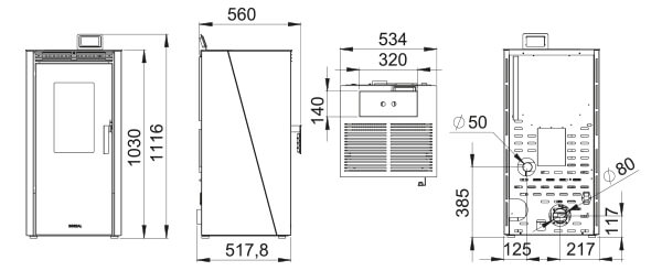 Estufa de pellets 12kw